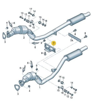 Support de suspension d'échappement Audi A6 C6 2005-2011 Support de suspension d'échappement Audi A6 C6 2005-2011