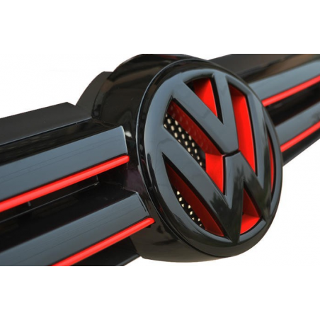 Logo de calandre Noir brillant et rouge Golf 6
