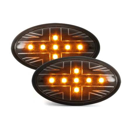Jaune LED Clignotants Répétiteur Noir Pour Mini R50 R52 R53 Cooper