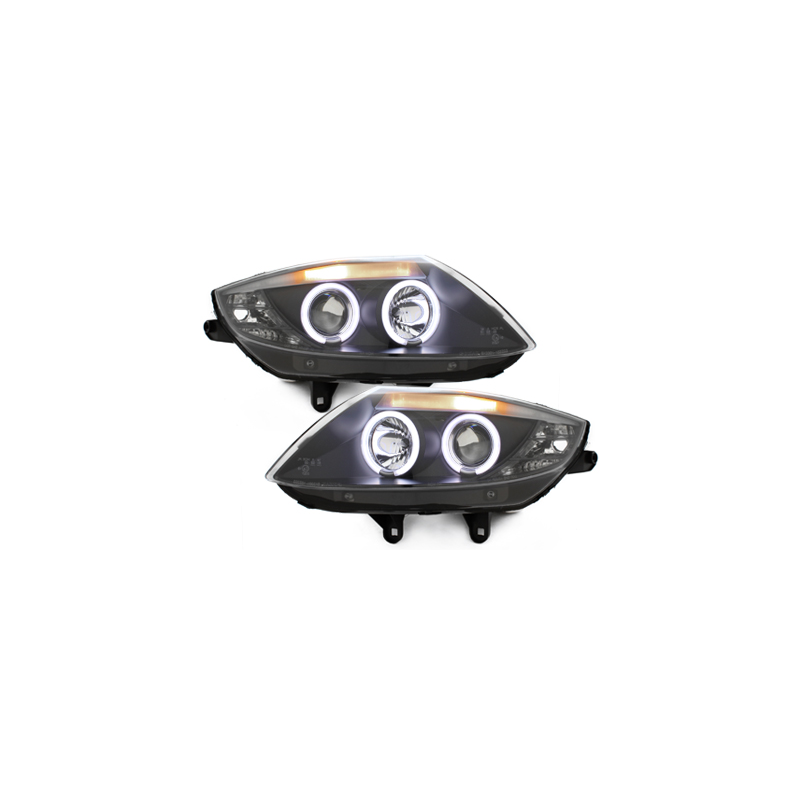 Kit Anneaux Lumineux Angel Eyes CCFL Blanc Pour BMW E46 Berline 1995-2005 - Lot Complet Avec Redresseurs Et Fixations
