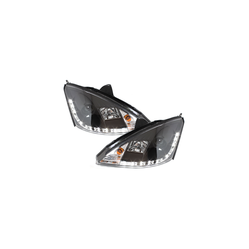 Phares D-LITE Ford Focus 01-04 avec Feux Diurne Noir - SWF01ALGXB