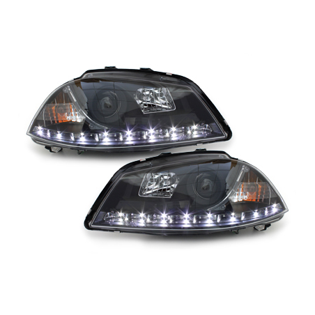 Phares LED DRL Seat Ibiza 6L 03-08 Noir