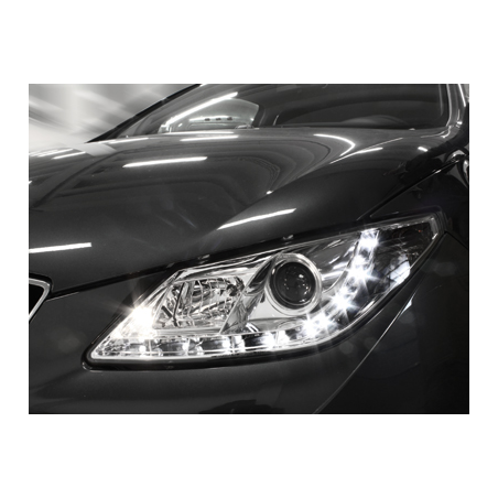 Phares LED DRL Seat Ibiza 6J 08 - (Optique Xénon) Chrome  Phares livr&eacute; par paire.Ce montent en lieu et place de vos ancie