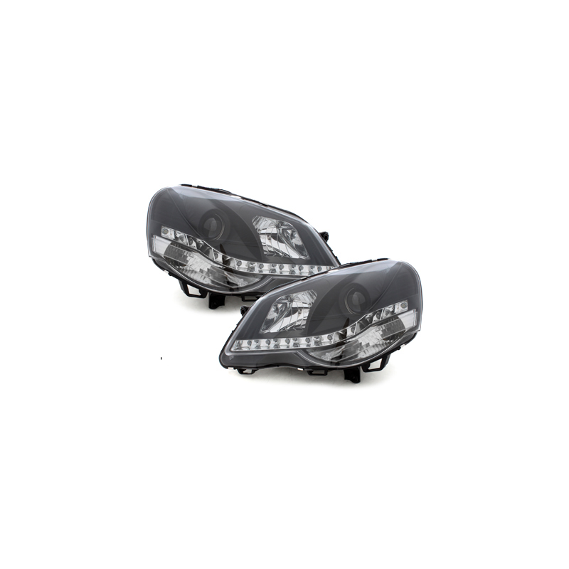 Headlights VW Polo 9N3 05.0509 daytime running light Black SWV23LGXBH