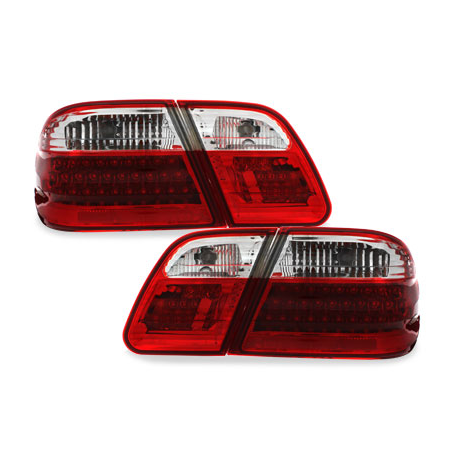 Feux arrière LED Mercedes Benz W210 E-Kl. 95-02  rouge/crysta