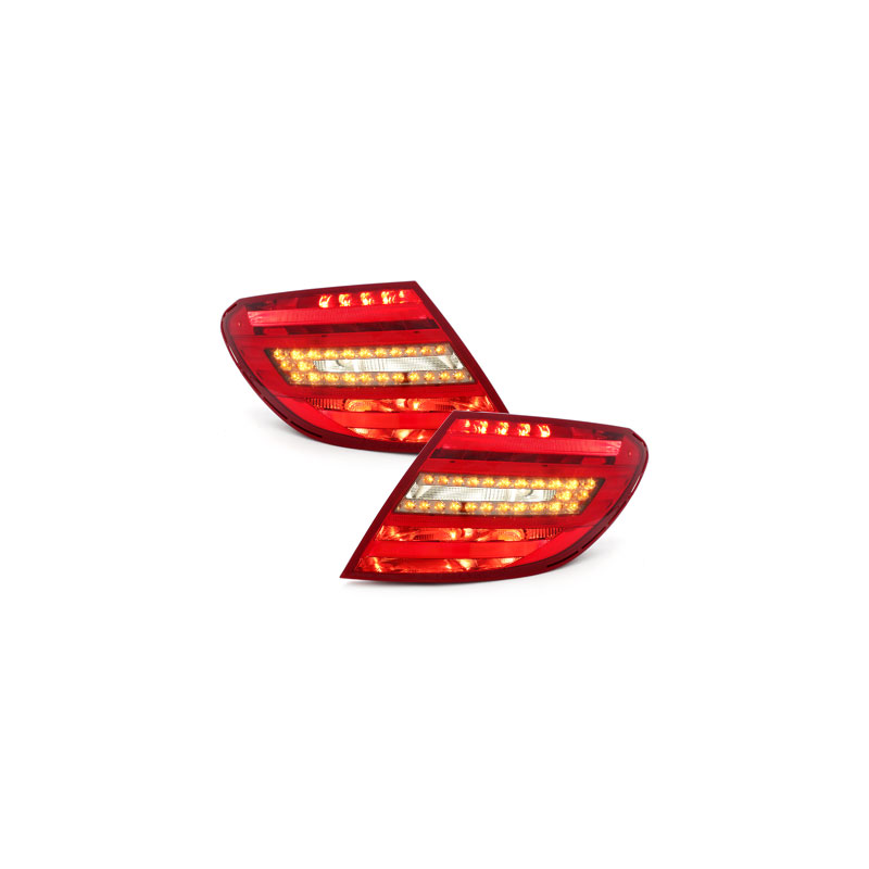  INLIMA Feux ampoules et clignotants Pour Merced&es-benz W204  07-13 voiture LED feu arrière feu stop conduite marche arrière  avertissement clignotant (Color : 07-13 red)