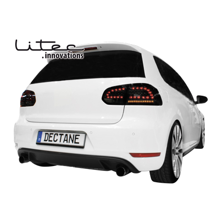  Feux arrière led LITEC VW Golf VI cligno LED Noir -  RV39LB