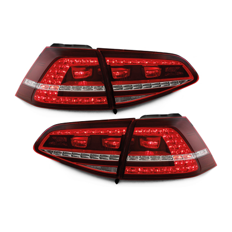 Feux arrière led Golf 7 rouge clair look GTI