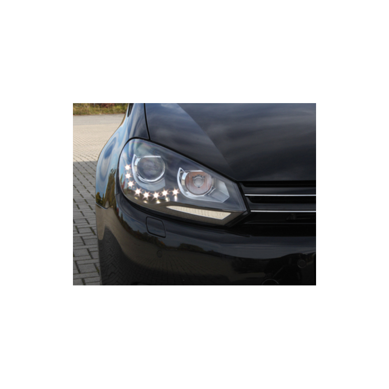 Phares halogène VW Golf 6 avec feux diurne LED style xénon SWV32DLGXB