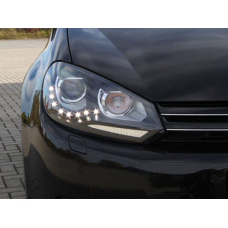 Phares halogène VW Golf 6 avec feux diurne LED style xénon