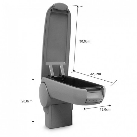 Accoudoir central en cuir gris - Vw - AUDI - SEAT - SKODA Accoudoir central en cuir gris - Vw - AUDI - SEAT - SKODA
