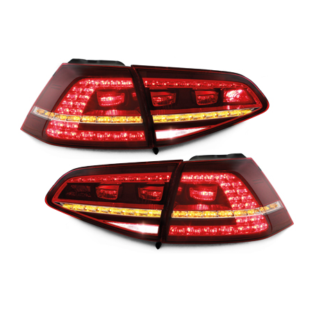  Feux arrière LED à Clignotant dynamique VW Golf 7 Rouge/Fumé - TLVWG7RCFW