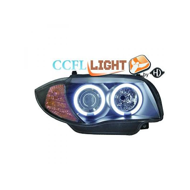 Kit phares design angel eyes, CCFL Angel Eyes, noir, H7+H7 BMW