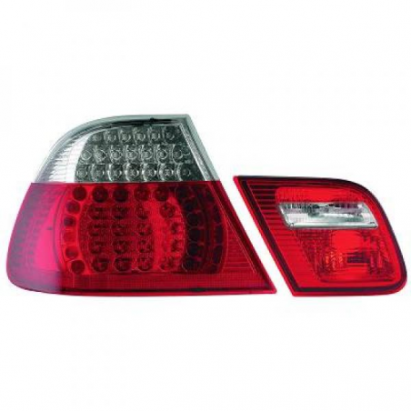 feux arrières design, rouge/blanc, LED              BMW E46, Coupé
