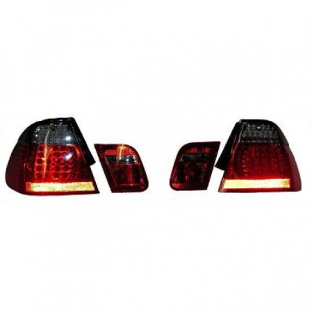 feux arrières design, rouge/noir, LED        BMW E46, 4-portes
