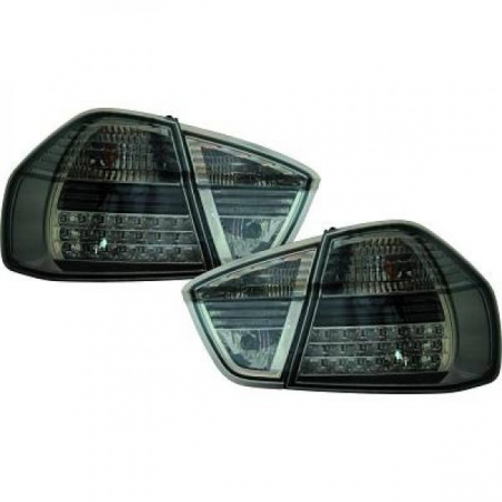 feux arrières design,  LED, set, noir, en 4 parties      BMW E90, Berline