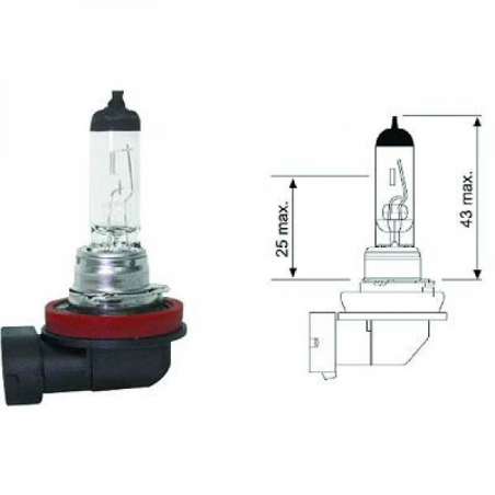 2x H11 12V 55W Halogen Headlight Bulbs – PGJ19-2, Dipped Beam, 711 Style