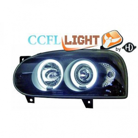phares design angel eyes, CCFL Cool Lights, noir, H1/H1,          GOLF III,