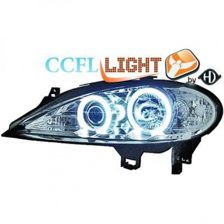 phares design angel eyes, CCFL Cool Lights, chrome, H1/H1   MEGANE,