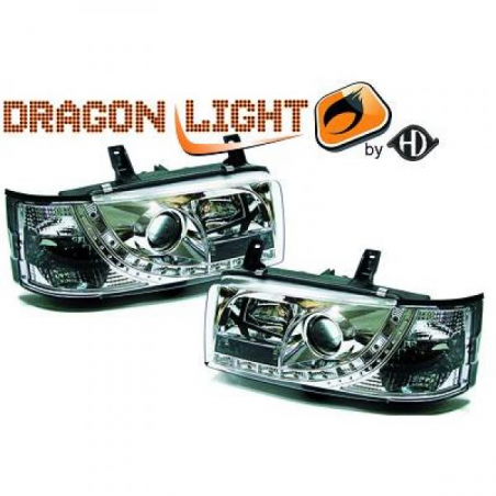 fari con LED diurni, DragonLights, chrome, con clign. Q4