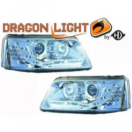 fari con LED diurni, DragonLights, chrome, agg. elettr., con clign., T5