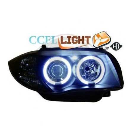  phares design angel eyes, CCFL Angel Eyes, noir, H7+H7   BMW E87, 