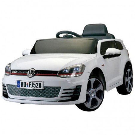 Voiture Enfant Volkswagen Golf VII GTI Blanche Sur batterie 12V Incluse. SD et télécommande - dès 3 ans