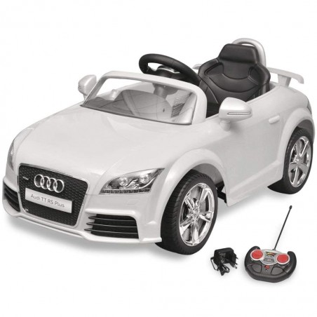 Voiture Enfant Audi TT Blanche Sur batterie 6V Incluse. SD et télécommande - dès 3 ans