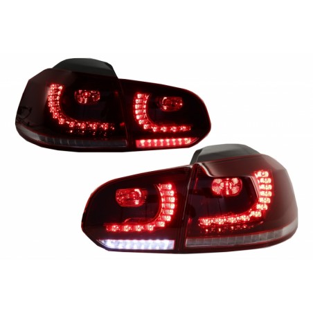 Feux Led rouge fumé à clignotants dynamique pour VW Golf 6