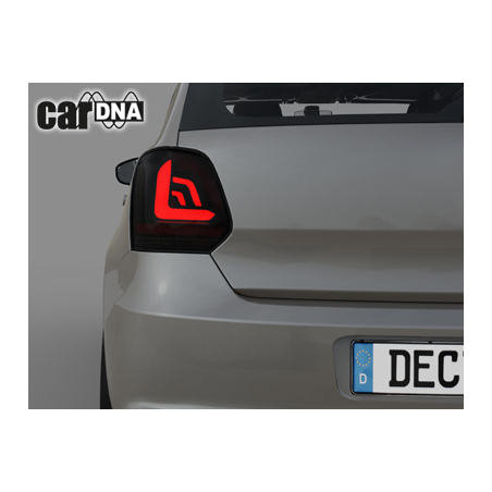 Feux carDNA LED VW Polo 6R rouge/fumé à clignotants dynamique - RV46LLBSY