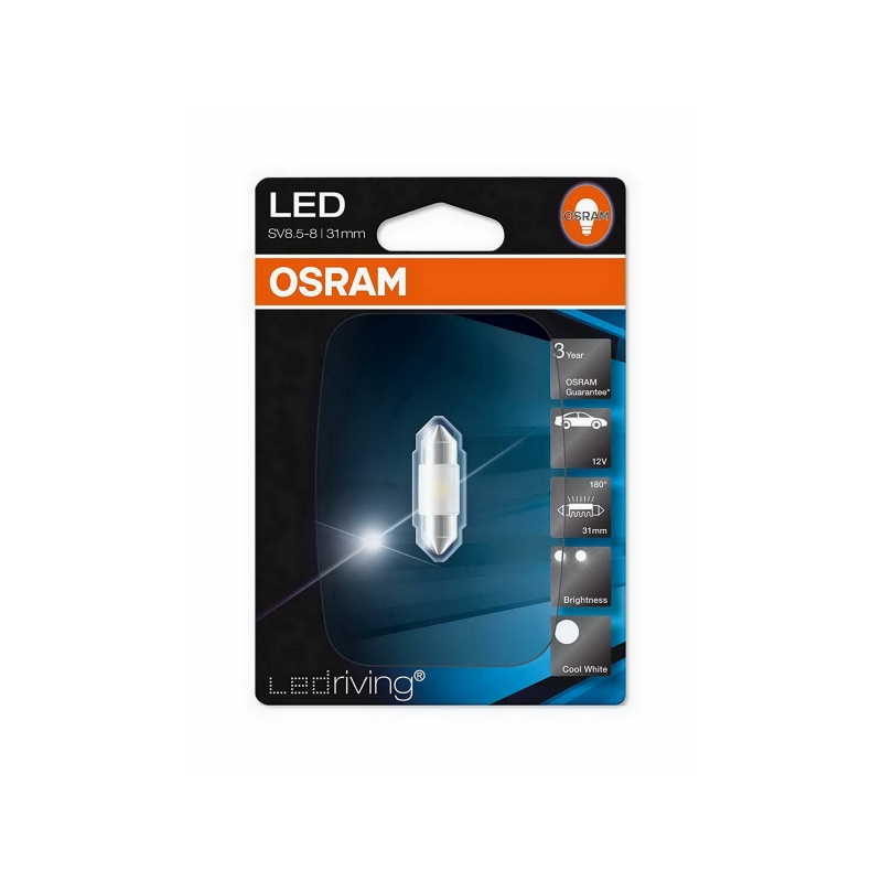 OSRAM LED Driving Cool White Festoon 31mm (6438 Form) 6000K (M2)