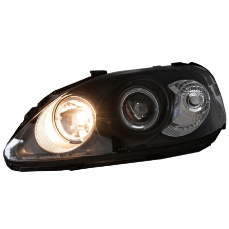 Angel Eyes Headlights suitable for Honda Civic VI (03.99-2000) Black