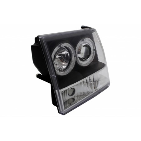 Headlights suitable for Jeep Grand Cherokee I ZJ (1993-1998) Angel Eyes Black