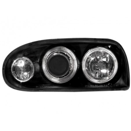 headlights suitable for VW Golf III 92-98_2 halo rims_black