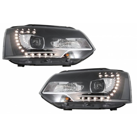 LED Dayline Headlights suitable for VW Transporter T5 (2010-2015) Xenon Look