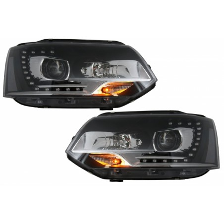LED Dayline Headlights suitable for VW Transporter T5 (2010-2015) Xenon Look