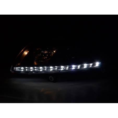 Phares Daylight avec feux de jour pour Audi A6 (type 4F) Année: 04-08 noir