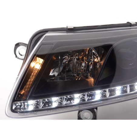 Phares Daylight avec feux de jour pour Audi A6 (type 4F) Année: 04-08 noir