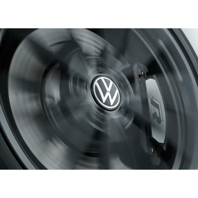 Volkswagen 000071213E Lot de 4 enjoliveurs dynamiques avec Logo GTI Noir/Rouge 