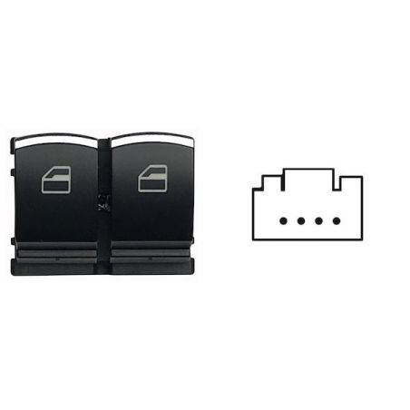 Bouton lève vitre double avec insert chromé - 5K3959857CXSH Bouton lève vitre double avec insert chromé - 5K3959857CXSH