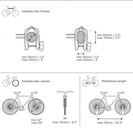 MENABO SHADOW Porte-Vélos sur hayon pour VW CADDY 4 (3 Vélos)