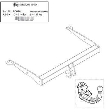 Attelage Remorque Pivotant Pour Audi A6 4F (C6) Facelift - Référence 4F9092157E - Occasion - Compatible Air Suspension