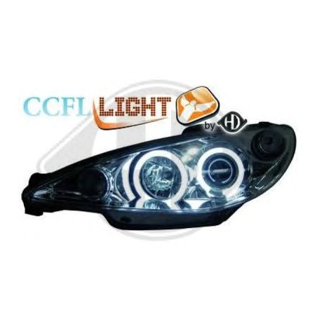phares design angel eyes, CCFL Cool Lights, chrome, H1/H1     206,