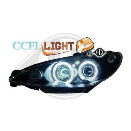 phares design angel eyes, CCFL Cool Lights, noir, H1/H1     206,