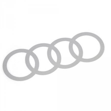 Ensemble de films décoratifs Audi Q2 C-Blade avec anneaux Audi extérieurs en argent Florettsilber.