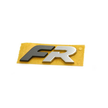 Logo FR original sur le hayon arrière, emblème de tuning Formula Racing, gris métallisé mat.