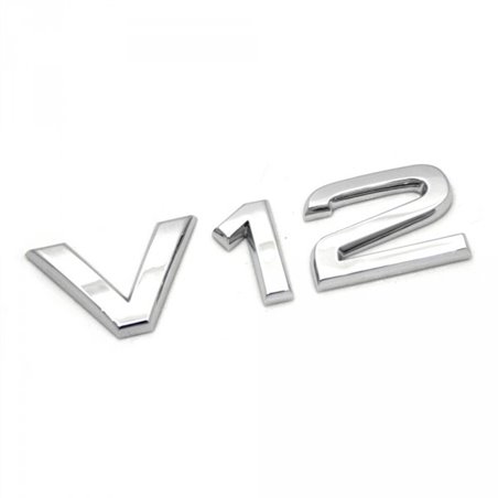 Inscription latérale Audi V12 d'origine sur l'aile extérieure de l'emblème de l'aile chromée.