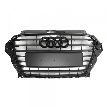 Calandre noire mate Audi A3 8V Black Edition, grille avant de design tuning  Blackline.