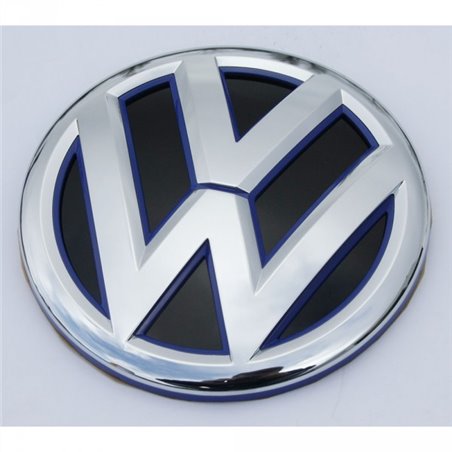 Emblème arrière d'origine Jetta VW, signe de la trappe chromé en bleu outremer noir.