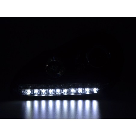 Phare avant Xenon Daylight LED DRL look Porsche Cayenne 03-07 noir